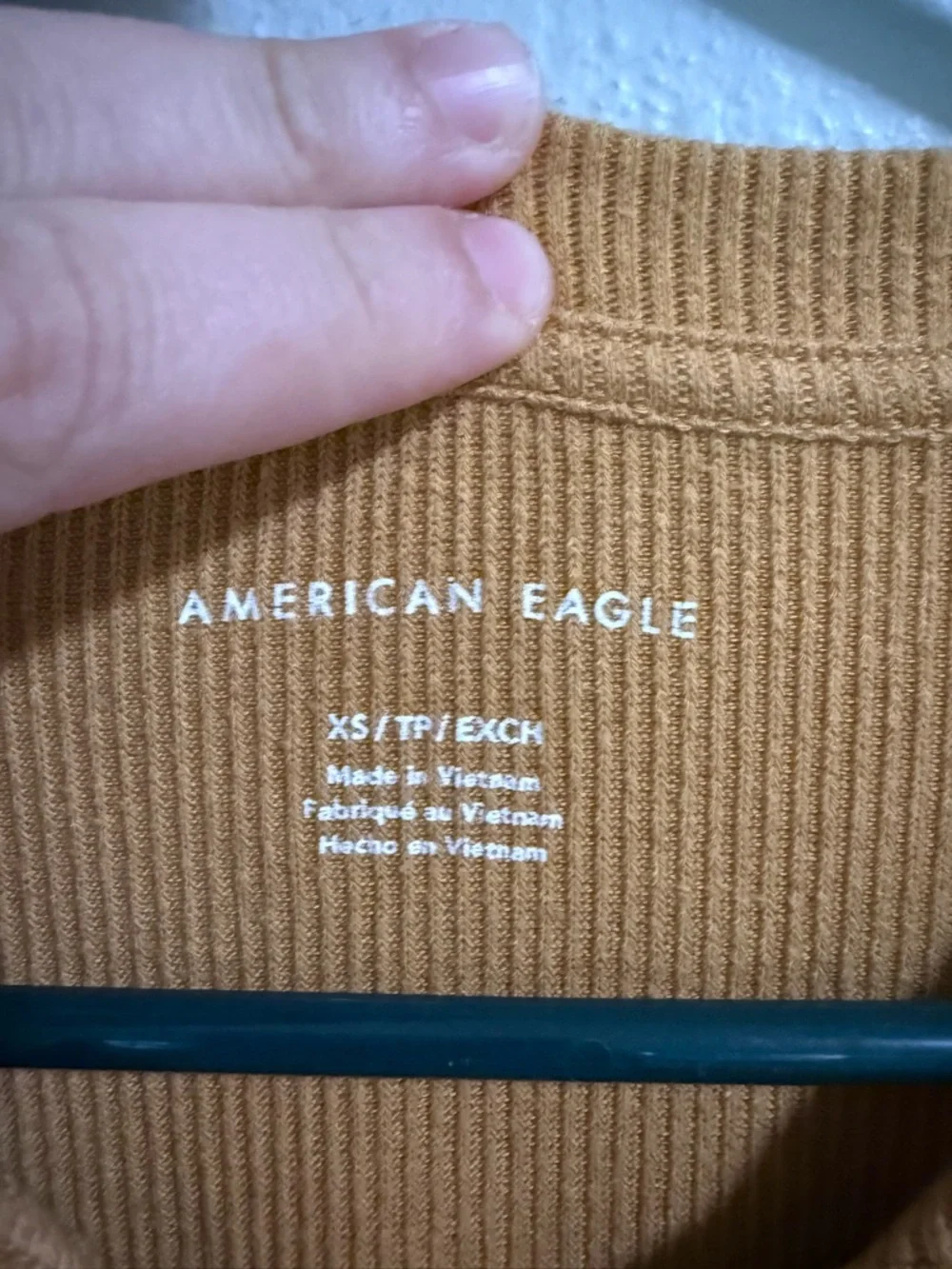 American Eagle Ribbed Crop Top Bundle XS Green Mustard Y2K - Picture 9 of 11